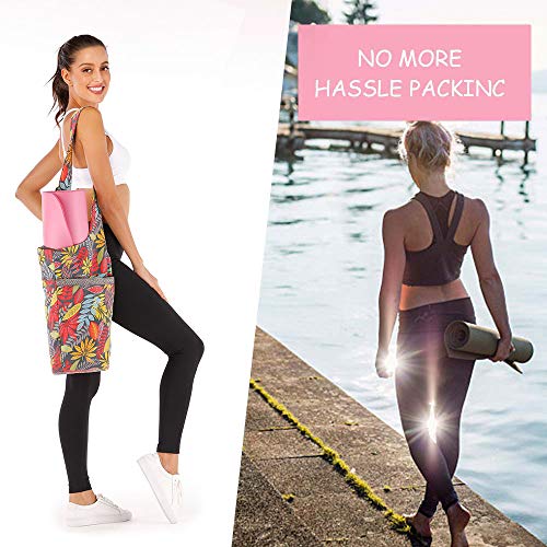 Mookis Yoga Mat Bag | Adjustable Shoulder Strap | Fixed Buckle | Large Size Pocket and Zipper Pocket | Multipurpose and Beautiful Bag (Maple Leaf) - Thumbnail 5