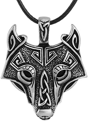 Norse Vikings Wolf Head Amulet Pendant Necklace Original Animal Jewelry Wolf Kopf Halskette