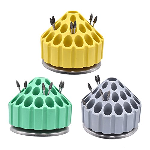 Oral Dentistry Dental Grinding Head Box Bur Holder 360 degree Rotating Honeycomb Grinding Tips Bit Stand Storage Rack Display Rack Bur Box Bur Holder (Grey) - Thumbnail 7