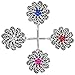 Ascrafter Zipper Pulls Charm - Bling Zipper Charm with 4 Rhinestone Snap Buttons for Jacket, Purses, Backpack, Luggage Bag Pendant & More