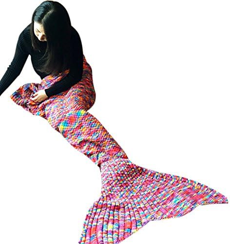 Ledafei Mermaid Blanket, Puremakee Warm Soft All Seasons, Sofa Quilt Living Room Super Sleeping Bags, Adult, Rainbow