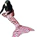 xjamus Mermaid Tail Blanket for Kids or Adults, Soft and Cozy Precision Knitting Sleeping Bag for Camping, Living Room and 4 Seasons, Red
