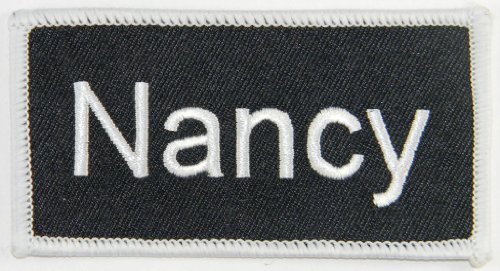 Nancy Name Tag Patch Uniform ID Work Shirt Badge Embroidered Iron On Applique