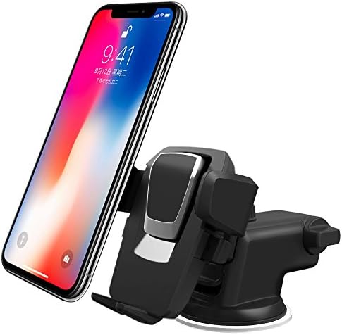 Car Phone Holder Phone Mount Olycism 360 Degree Mobile Holder with Extendable Arm Universal Cradle Adjustable One-Touch for Iphone X iPhone10/8Plus/7/7Plus/6s/6P/5S, Galaxy S5/S6/S7/S8, Google, LG,