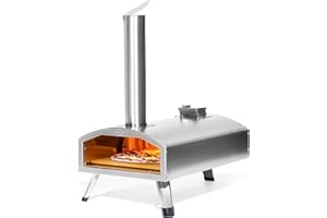 POLARCOFORGECO Pizza Oven Outdoor 12'' - Wood Pellet Pizza Oven, Woodfired & Stonebaked Pizza Maker for Outside, Portable Stainless Steel Pizza Stove for Charcoal Grill on Backyard