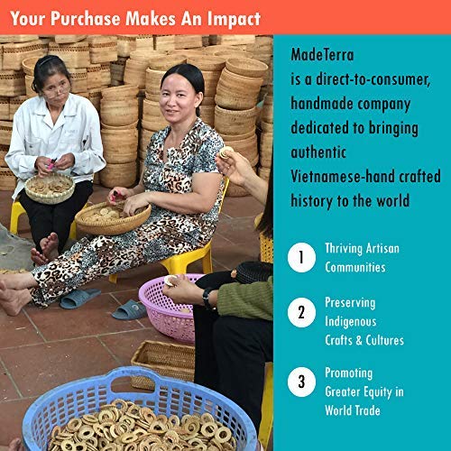 MadeTerra Rattan Crossbody Bags for Women | Square Woven Wicker Straw Purses (7\