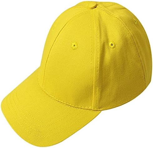 Katherine Plain Baseball Cap Blank Hat Solid Color Velcro Adjustable Yellow