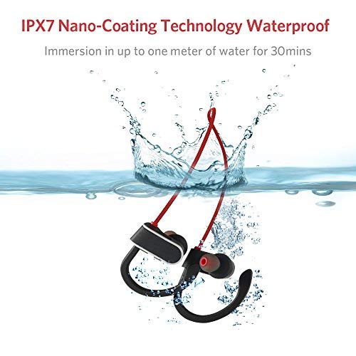 Écouteur Bluetooth Oreillette Étanche IPX7 Oreillette Sport sans Fil avec Crochet Confortable Casque Intra-Auriculaires Microphone Intégré Écouteurs Compatible avec Apple iPhone, Samsung, Téléphones Android, Tablettes et plus