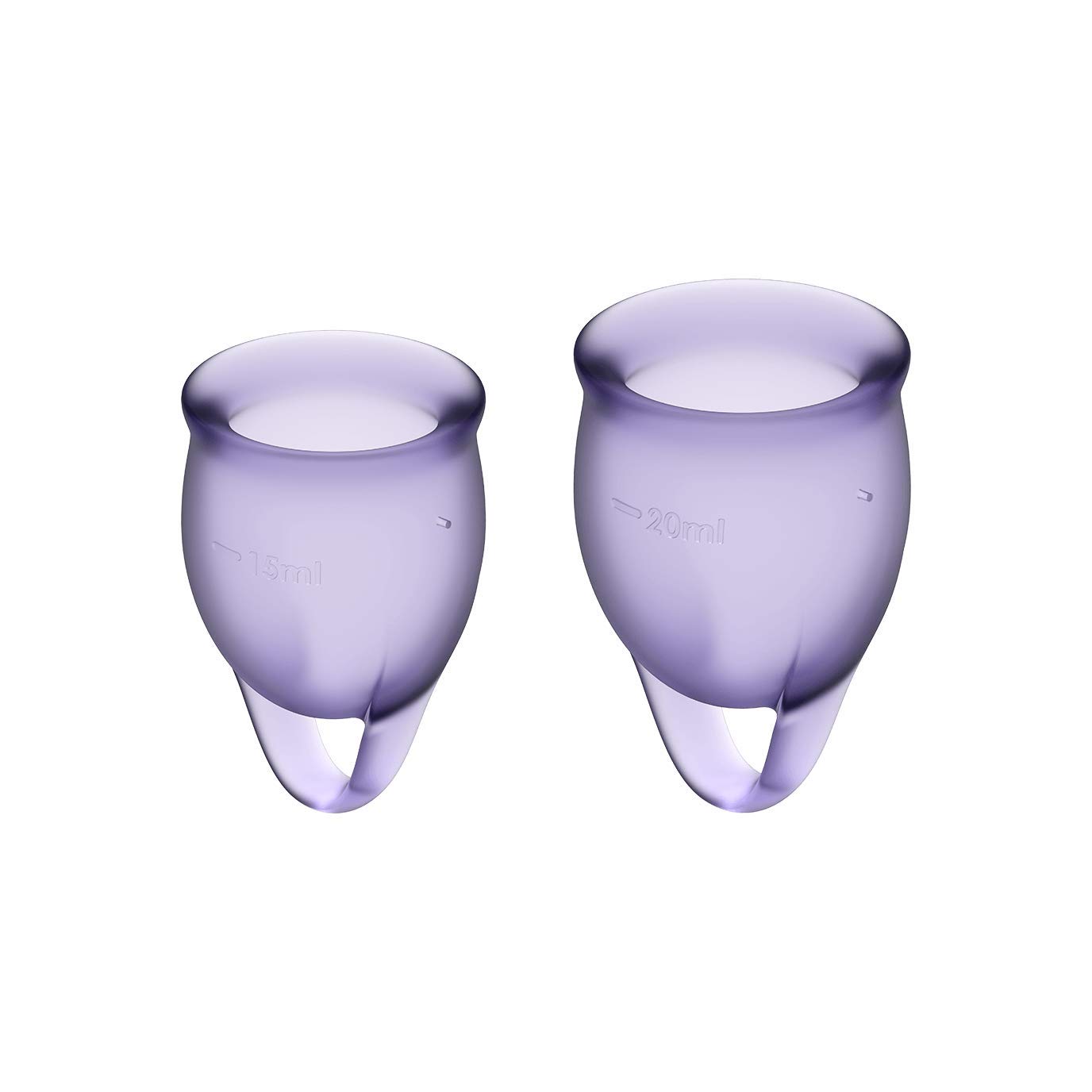 Satisfyer Feel Confident Menstrual Cup 2 Pieces | Reusable & Sustainable Menstrual Cups, 15 & 20 ml | Easy Cleaning & Comfortable | Long-Lasting Protection Medical Silicone: Lilac