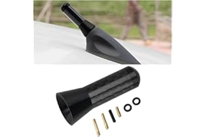 Car Short Antenna, 3.5cm Aerial Universal Car Stubby Antenna, Carbon Fiber Car Mini Antenna with Aluminum Alloy Threading, An