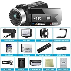 Video Camera Camcorder 4K 56MP Vlogging Camera with