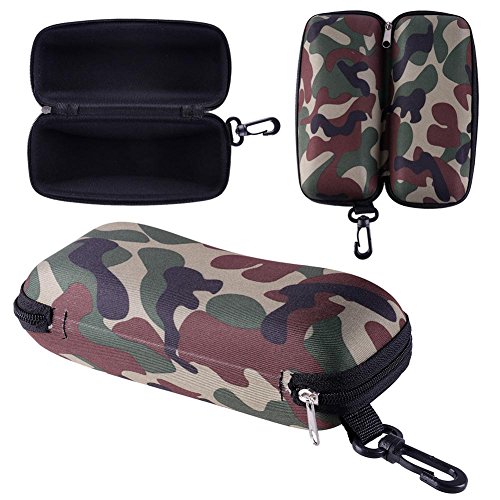Ownsig Portable Outdoor EVA Zipper Camouflage with Hook Clasp Eyeglasses Sunglasses Case Holder Box