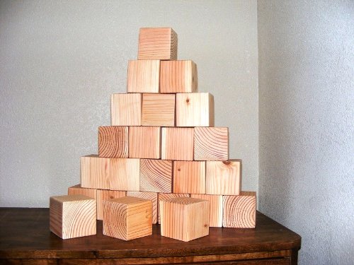 3 inch square wooden blocks
