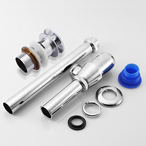 Gimify Bathroom Sink Round Bottle Trap, Zinc Alloy Bottle Waste Trap Drain Kit P-TRAP Tube and Pop Up Drain Stopper with Overflow Chrome