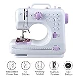 Isabella Mini Desktop Multi Functional Electric Sewing Machine Household Double Stitches Sewing Tools (White)