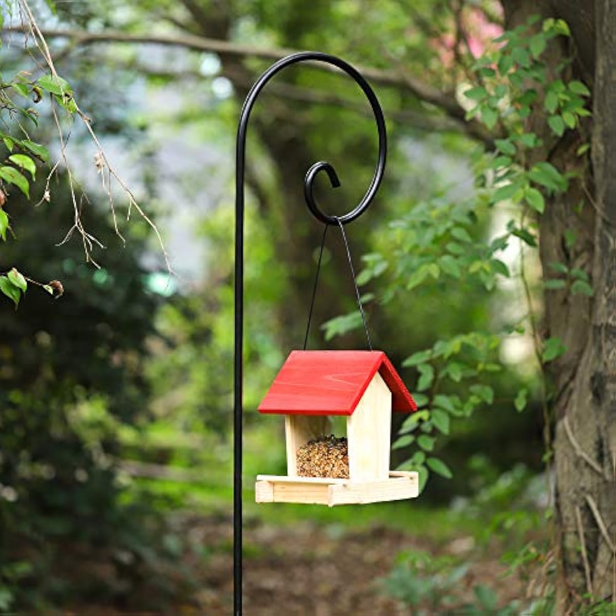2-Pack Shepherd Hook 65 in Tall 1/2in Thick Hummingbird Bird Feeder