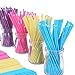 Colored Lollipop Sticks 100 count 6 inch (Blue, White, Purple, Yellow, Rose-red) (100)