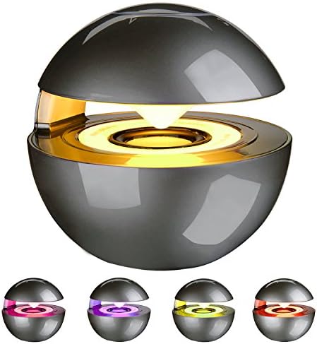 Mini Bluetooth Speakers, Wireless Sound Music Box with Touch Button, Lights Color Change, Built-in Microphone and Wired Mode for iPhone Samsung Cell Phone for Boy Girl - Gray