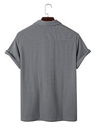 ZAFUL Men Henley Shirt Solid Color Texture Button