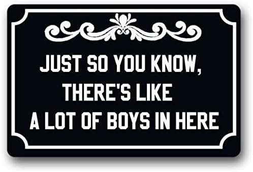 PeteGray Just So You Know, There's Like A Lot Of Boys In Here Funny Funny Door Mats Inside Non-slip Front Door Mats Entrance Mat Doormats Bath Mats Bathroom Rugs Floor Carpet for Home 40x60 cm
