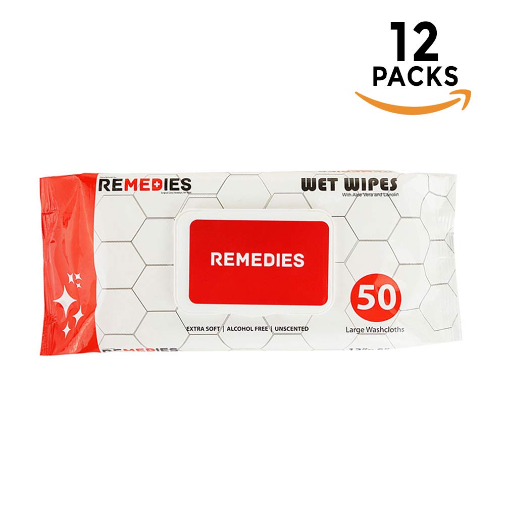 REMEDIES Disposable Adult Wipes Body Washcloth, Deodorizing