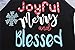 DUTUT Joyful Merry And Blessed Christmas T Shirt Women 3/4 Splicing Sleeve O-Neck Tee Top Blouse size XL (Black)