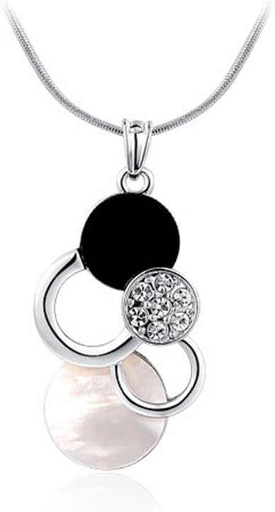 AROUND 101 Unique Platinum 18K Gold Opl Pendant Necklace Boxed Gift