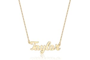 Ursteel Custom Name Necklace Personalized, 14K Gold Plated Personalized Name Necklace Dainty Name Plate Necklace Jewelry Personalized Gifts for Women Teen Girls