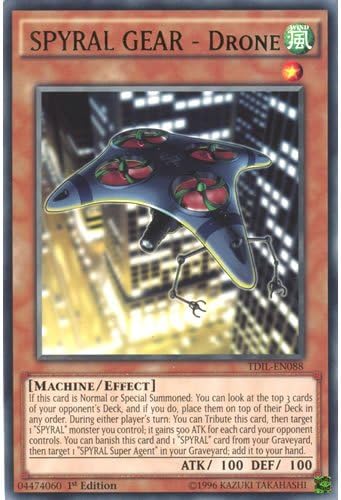 YuGiOh : TDIL-EN088 1st Ed SPYRAL GEAR - Drone Rare Card - ( Yu-Gi-Oh! Single Card )