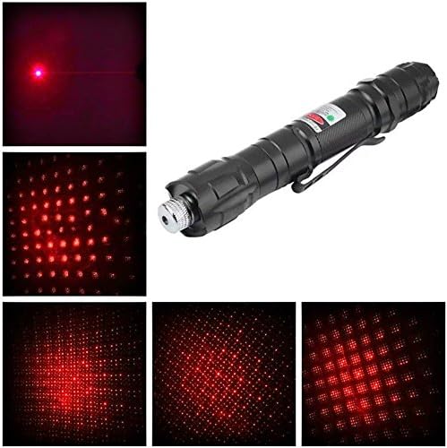 Professional Laser Pointer Light Pen Lazer Beam with 5 Star Caps Red Color