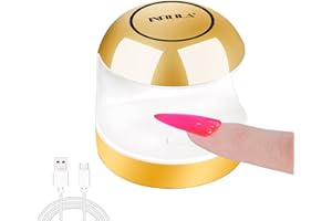 NXJ INFILILA Mini Nail Lamp INFILILA UV Light for Nails Mini USB Nail Dryer Portable UV LED Nail Lamp Curing All Gels 16W Quick-Drying UV Nail Lamp for Single Finger (New-Gold)
