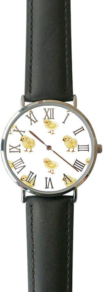 Baby Chick Casual Watch Fashion Leather Analog Wrist Watches for Men and Women