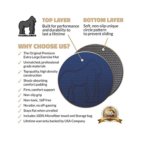 Gorilla Mats Premium Large Exercise Mat â 6' x 4' x 1/4" Ultra Durable, Non-Slip, Workout Mat for Instant Home Gym Flooring â Works Great on Any Floor Type or Carpet â Use With or Without Shoes - Image 3
