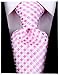 Scott Allan Pink Ties for Men | Woven Checkered Necktie | Pink & White Mens Tie | Cancer Awareness Tie | Corbatas Para rosado