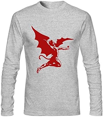 Blacksoul Men's Fallen Angel Black Sabbath 70¡äS Logo Long Sleeve Cotton T Shirt XXL Grey