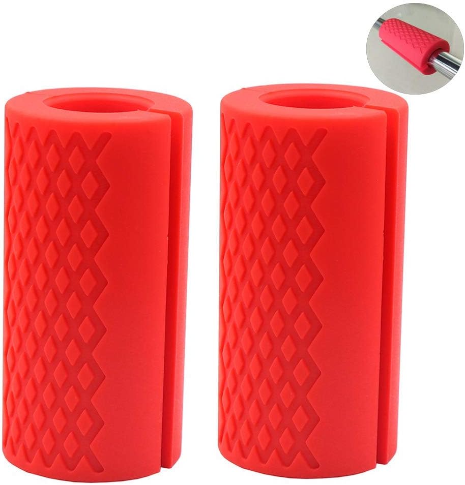 Barbell Grips-Thick Bar Fat Grips for Weightlifting 1 inch-Dumbbell Handles Stress Relieve Alpha Grip Hand Protector Pull up Tape Arm Blaster Adapter for Standard Hex/Bicep/Tricep/Threaded/Shrug Bars.
