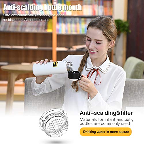 FEIJIAN Thermos Insulated Water Bottle Sport Water Bottle, 17 oz (500 ml)