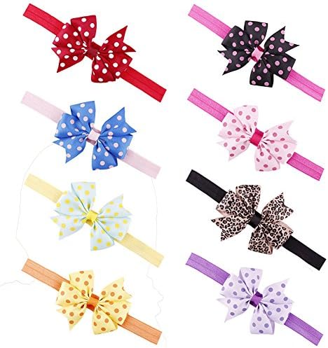 Baby Girls Headband Set with Flowers Bows Elastic Headbands Great Gift Set for Newborn Toddler Child