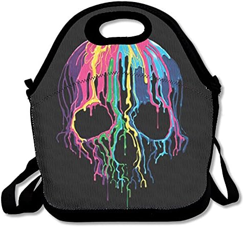 Xiisxin Skull Melting Lunch Tote Bag - Large &amp; Thick Insulated Tote - Suit For Men Women Kids