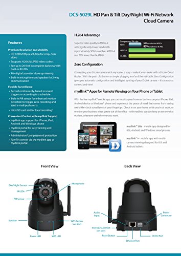 D-Link HD Pan & Tilt Wi-Fi Camera (DCS-5029L) - Thumbnail 5
