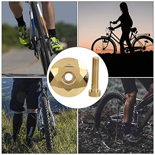 Keen so Bicycle Headset Cap & Screw, 2 Colors Light Bicycle Aluminum Headset Top Cap Titanizing Cover Bicycle Modification Accessories(Gold)