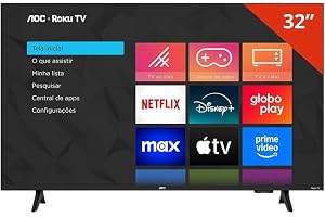 Smart TV LCD LED 32" AOC 32S5155/78G - Wi-Fi, HD, Quad Core, Dolby Áudio, 60 Hz