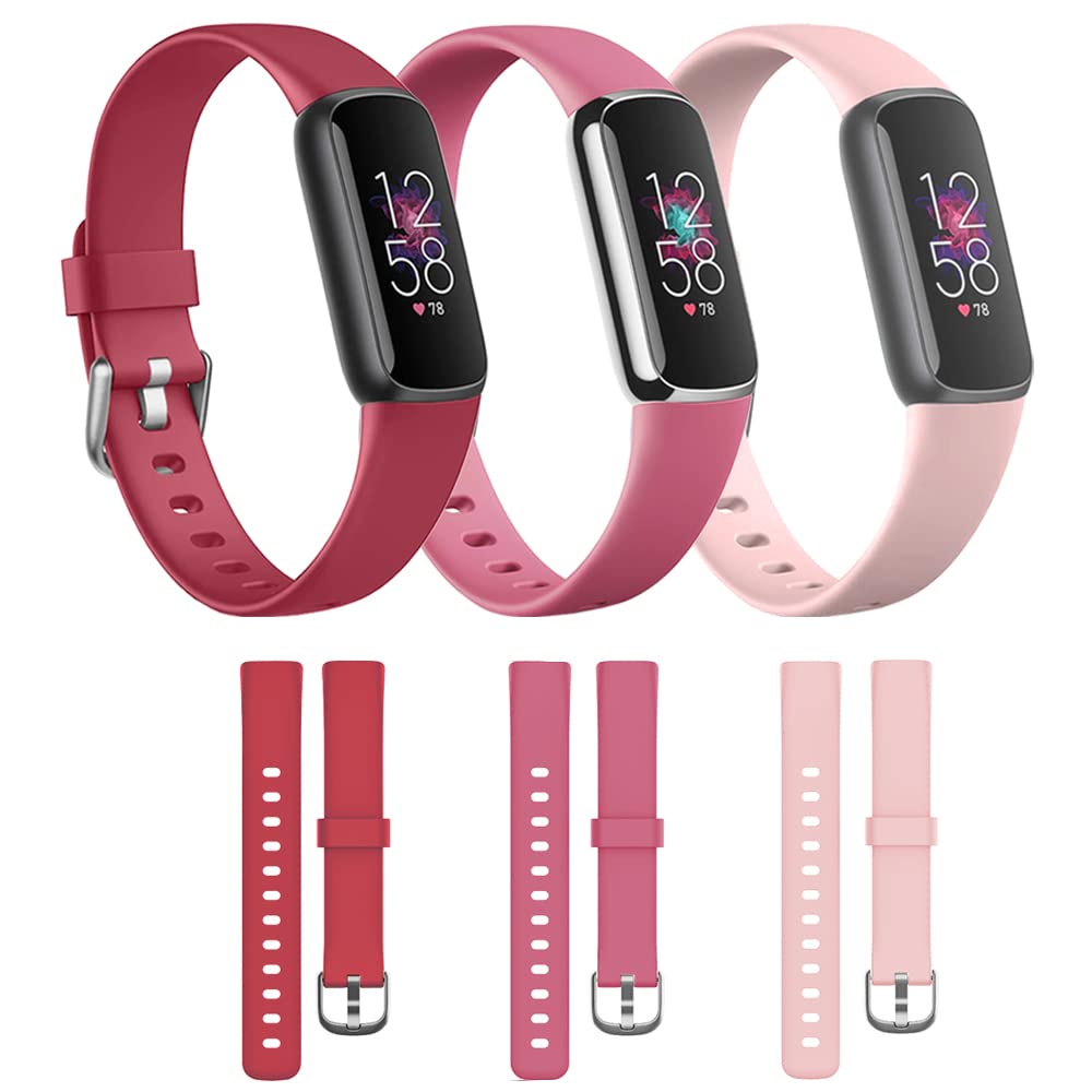 3 Pack Replacement Bands Compatible with Fitbit luxe Watch Band Wristband Strap Bracelet for Men Women Classic & Special Edition Adjustable Sport Wristbands Replacement Accessories -Large Bands