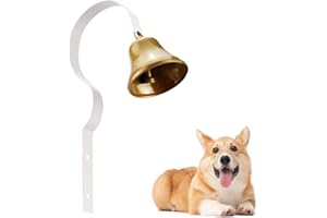 GoldTiger Dog Doorbell,Fixed Metal Dog Doorbell,Dog Bell for Door Potty Training,Bell for Dogs to Ring to go Outside,Manual Assemble Wall Mounted Dog Door Bell (White)