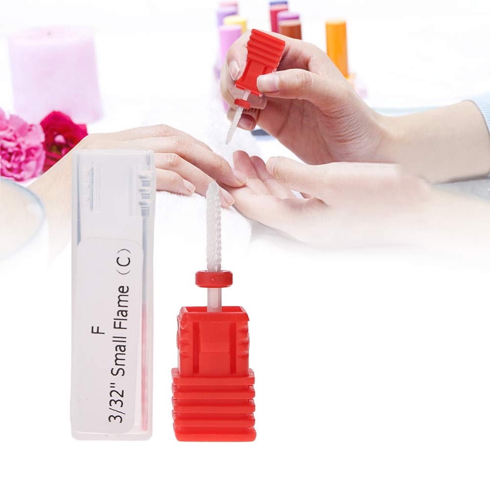 Salmue Ceramic Nail Drill Bit, Electric Manicure Machine Accessories for Wiping Nail Gel, Pedicure Nail Milling Cutter, 4 Sanding Heads #01