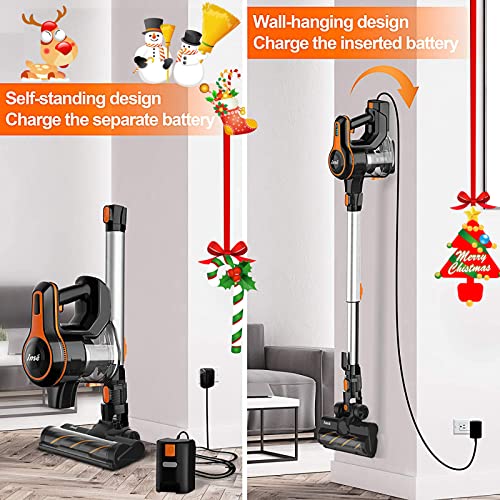 INSE Cordless Vacuum Cleaner, 25Kpa Powerful Stick Vacuum, 6in1