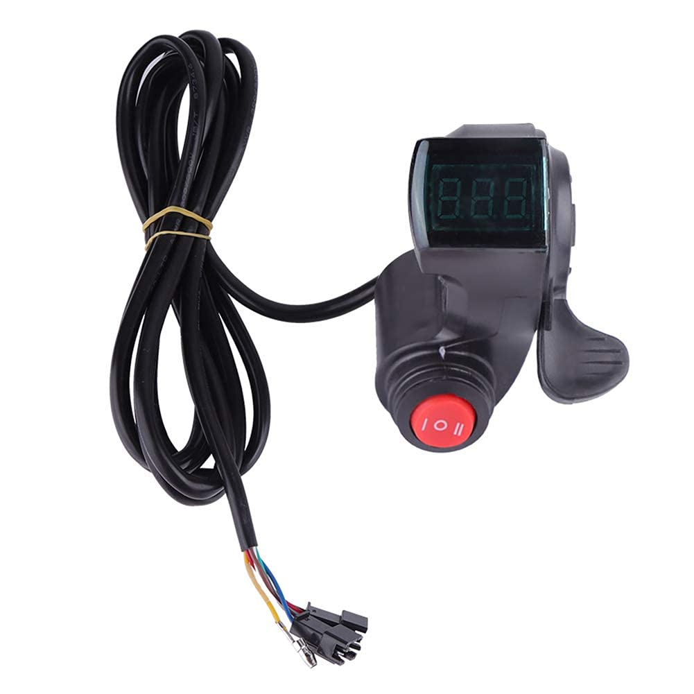 VGEBY1 3 Speeds Throttle, Bicycle Speed Handlebar with Voltage Indicator LCD Display Speed Switch