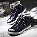 Ceyue Snow Boots for Men Leather Ankle Boots Lace Up High Top Outdoor Boots Winter Warm Walking Shoes with Fur Lining