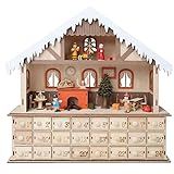 WHAT ON EARTH LED Lighted Santa's Workshop Wooden