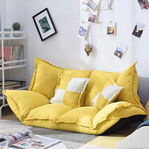 JXSHQS Lazy Sofa Folding Multifunctional Sofa Bed Bedroom Lazy Lounge Chair Lazy Sofa (Color : Yellow)
